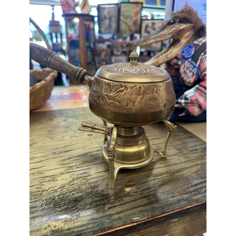 Vintage Embossed Brass Chafing Dish